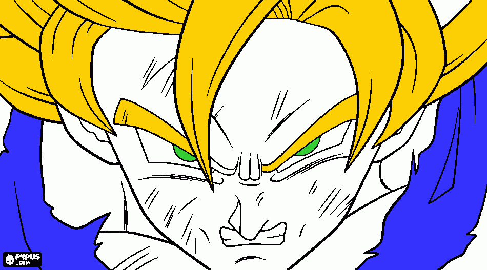 goku furioso para colorear