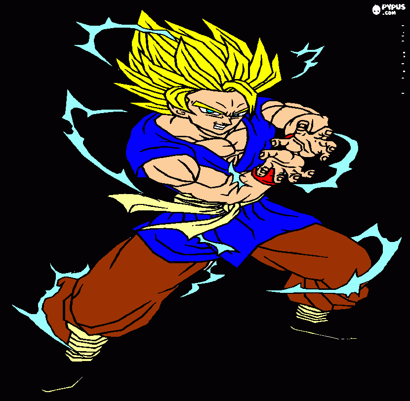 goku gt ssj2 para colorear