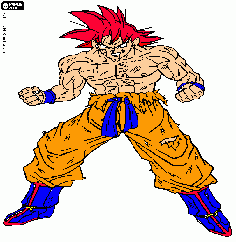 goku herido para colorear