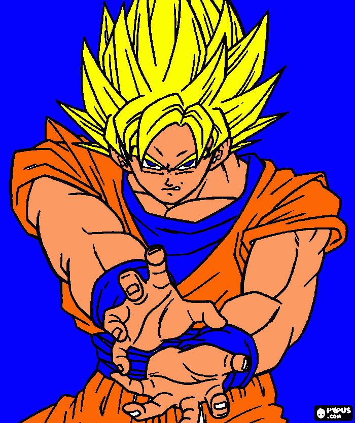 goku kame para colorear