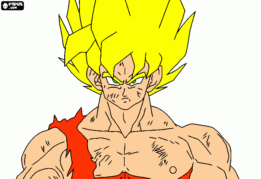 goku lastimado pero ganador para colorear