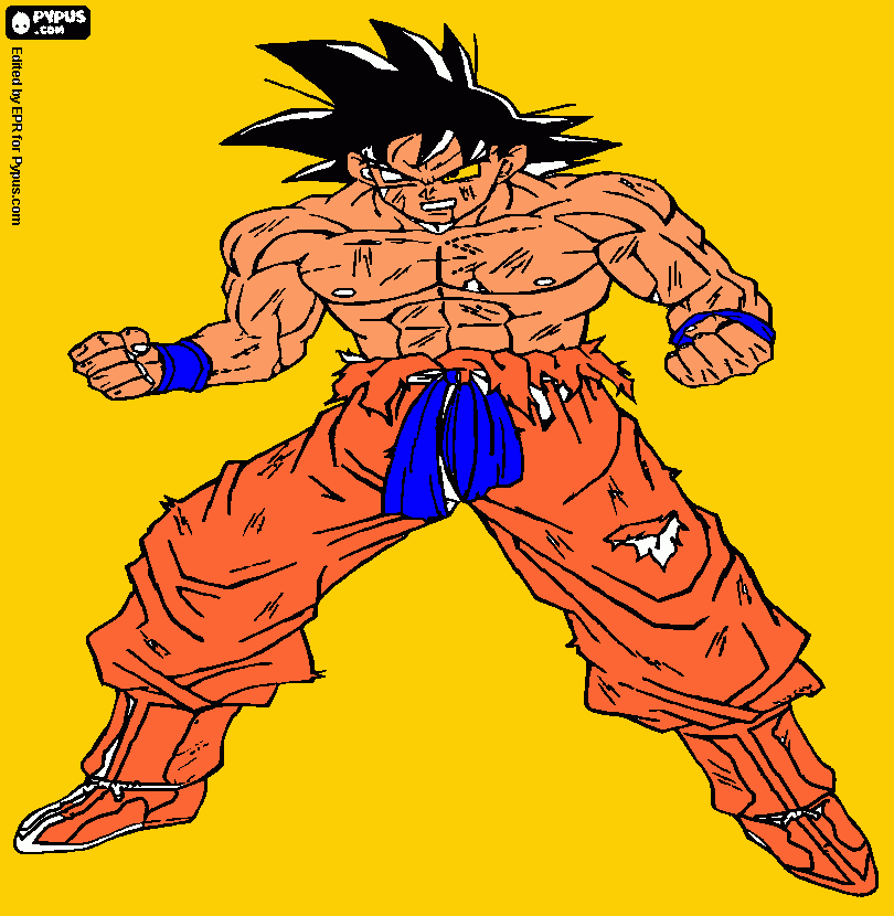 goku lastimado para colorear