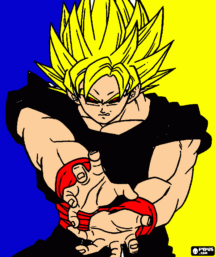 goku malo para colorear