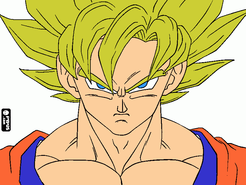 goku molesto super sayallin para colorear