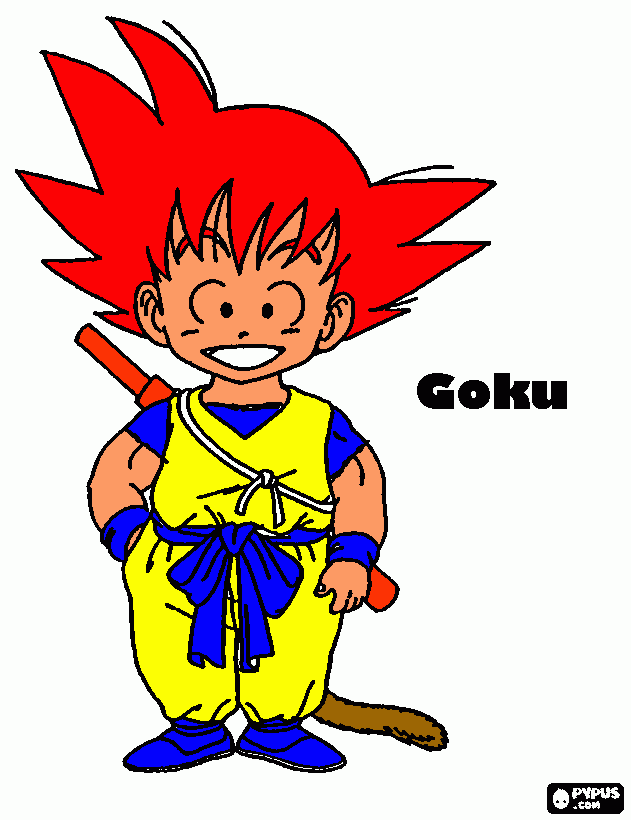 goku niño es super ssj dios para colorear