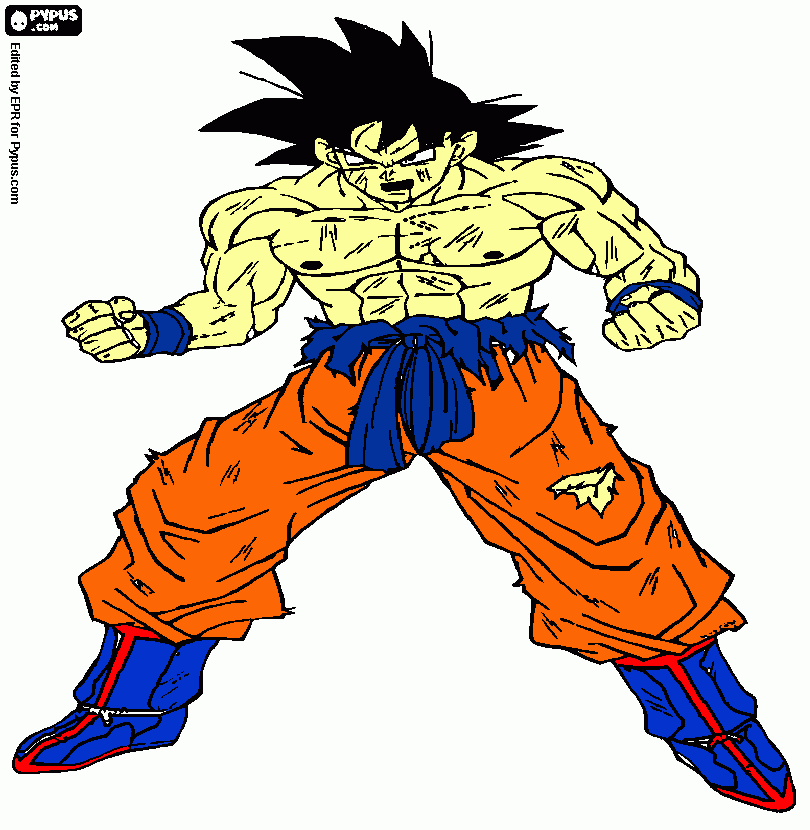 goku normail para colorear