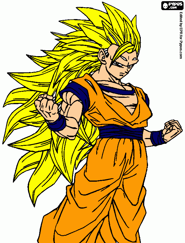 GOKU SAIHAN FASE 3 para colorear