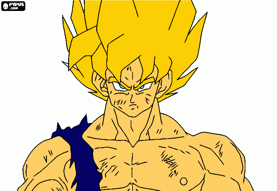 goku saiyan para colorear