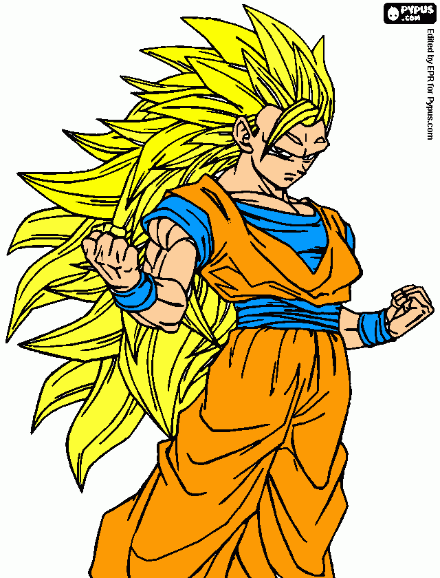 GOKU SALLAN 3 para colorear