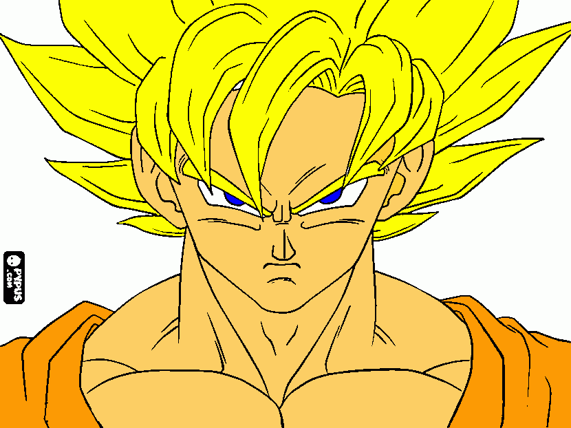 goku sayain para colorear