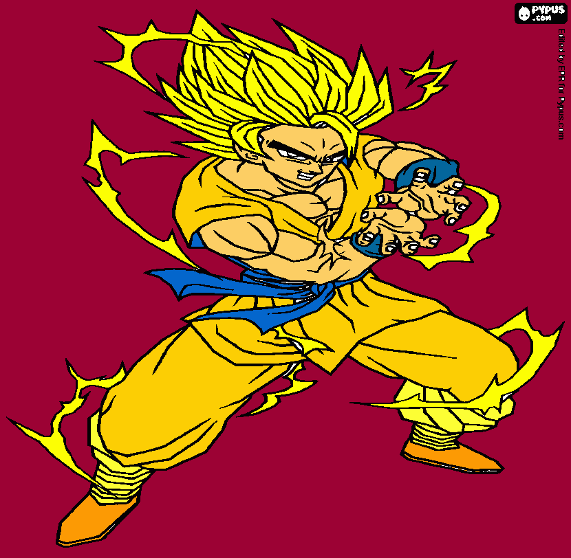 goku sayajin 2 para colorear