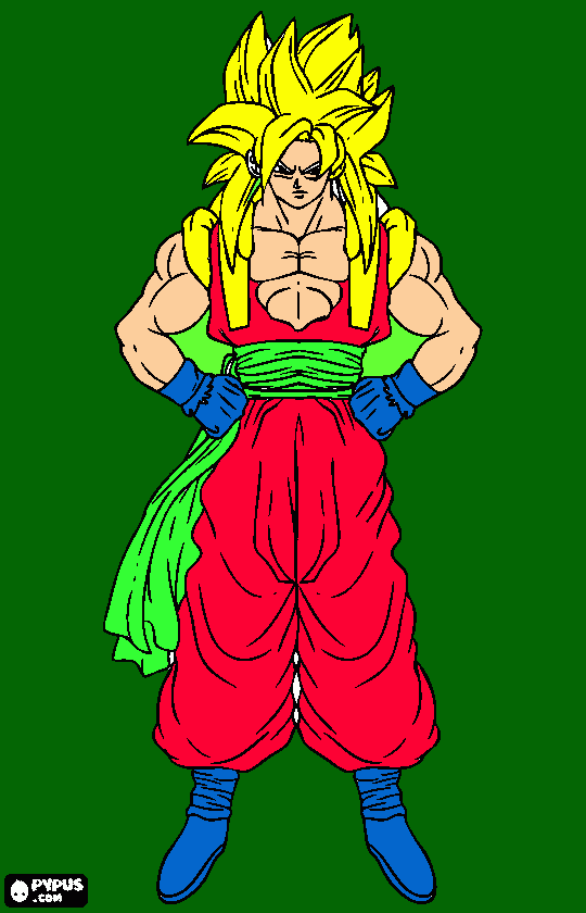 goku sayan 4 para colorear