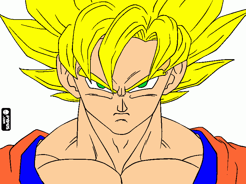 goku sayayin 1 para colorear