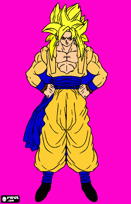 goku sayayin 4 para colorear