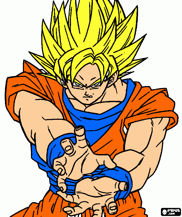 goku sayayin cameha para colorear