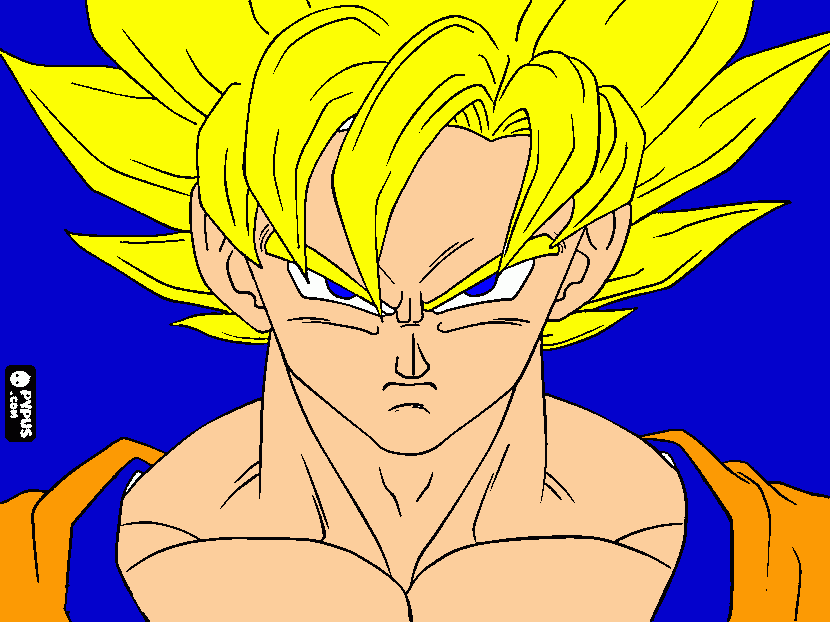 GOKU SAYAYIN FASE 1 para colorear