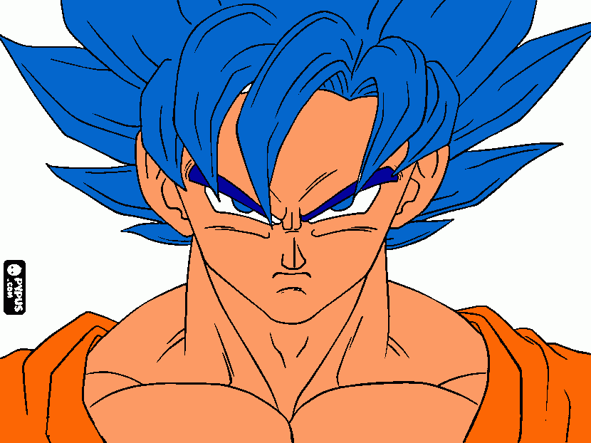 Goku sgg Dios para colorear