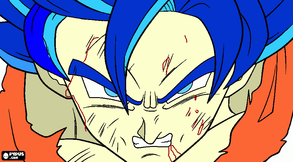 Goku sjj dios2 para colorear