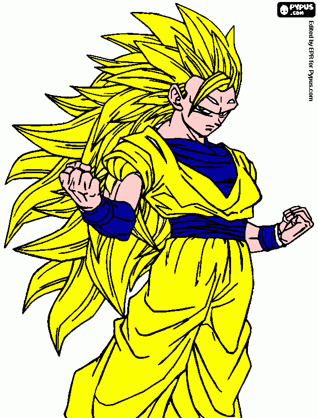 goku ss3 para colorear