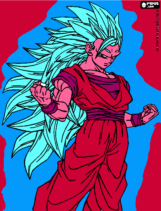 goku ssgod3 para colorear