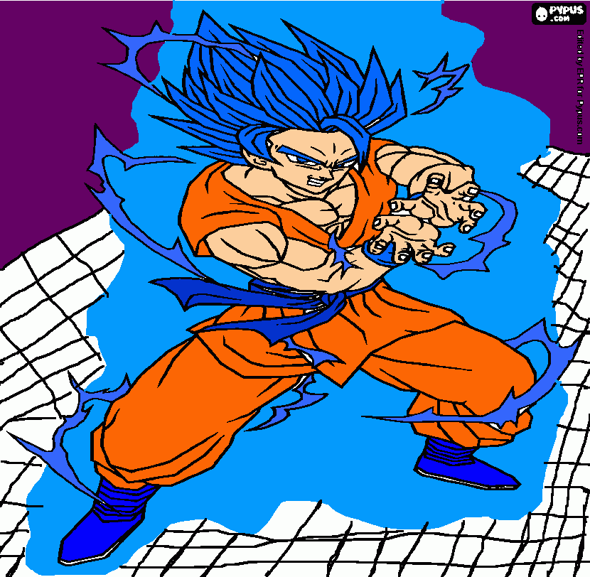 goku ssgod para colorear