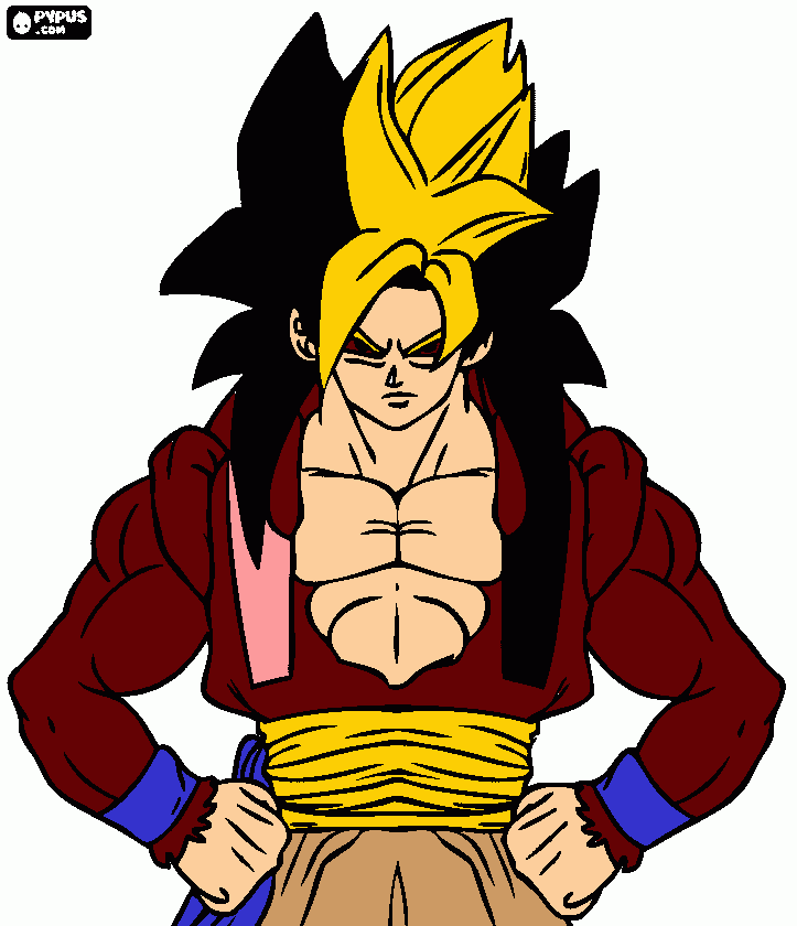 goku ssj 500 para colorear