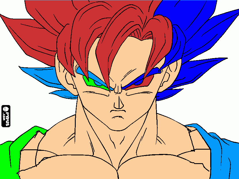 goku ssj belsebu ssj para colorear