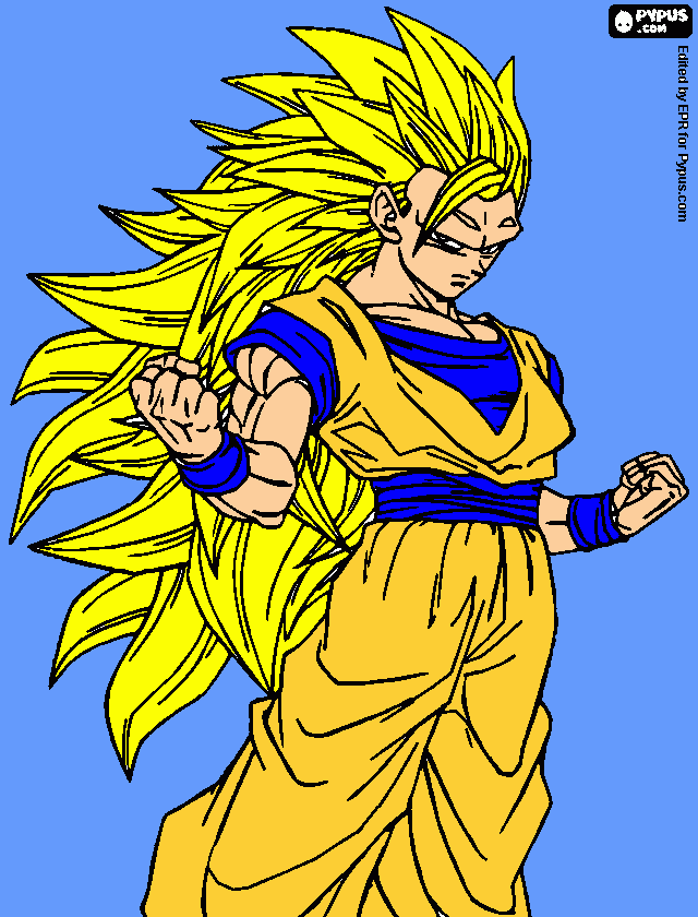 goku ssj face 3 para colorear