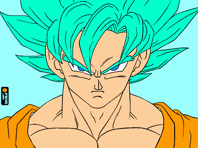 goku ssj god blue para colorear