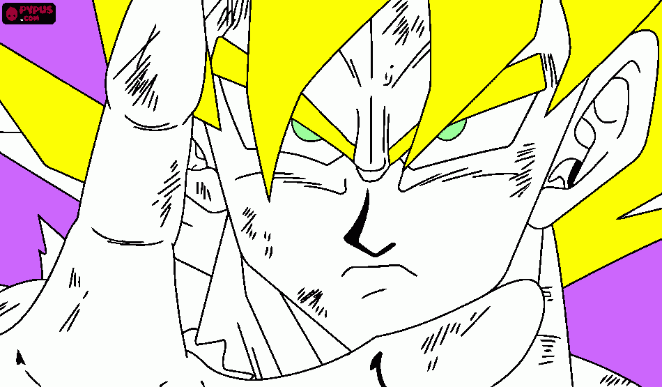 goku ssj kamehame ha para colorear