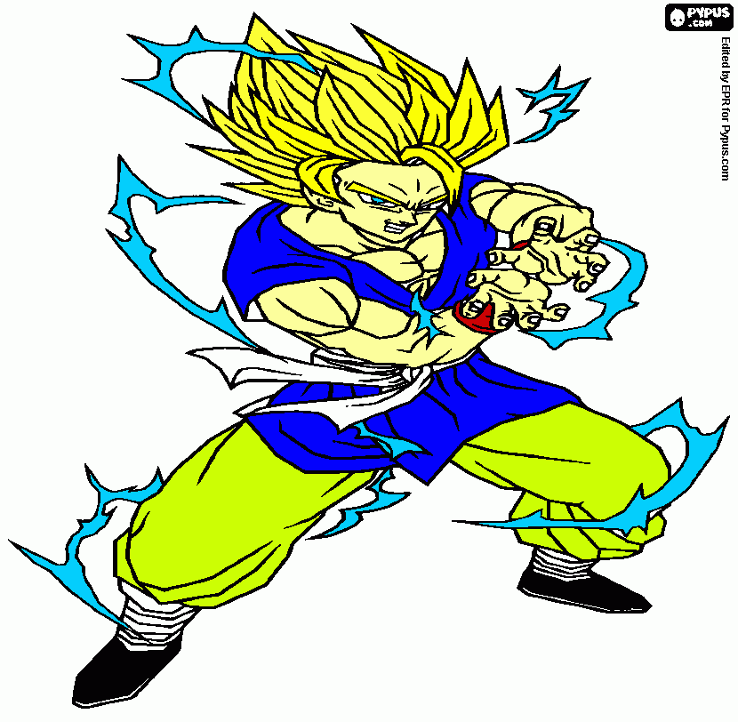 goku  ssj2  gt para colorear