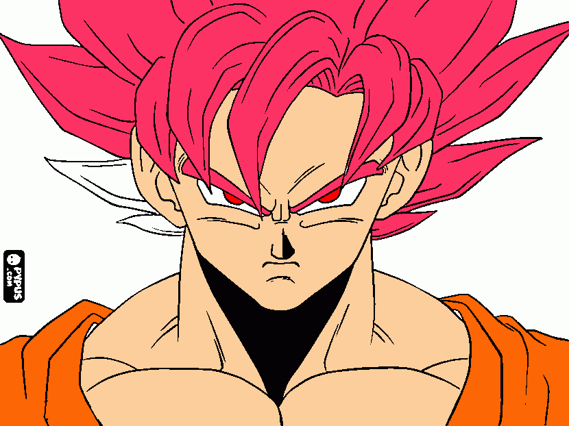 goku ssjd2 para colorear