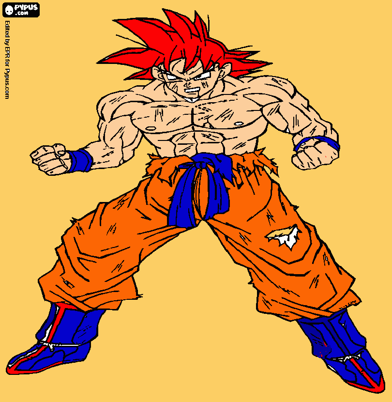 goku ssjdios para colorear