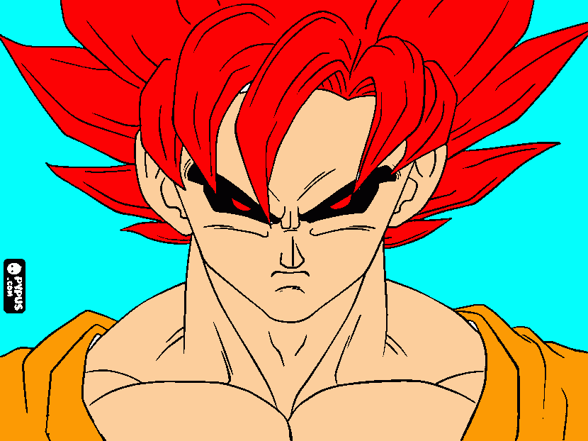 goku  super  dios  super ssj para colorear