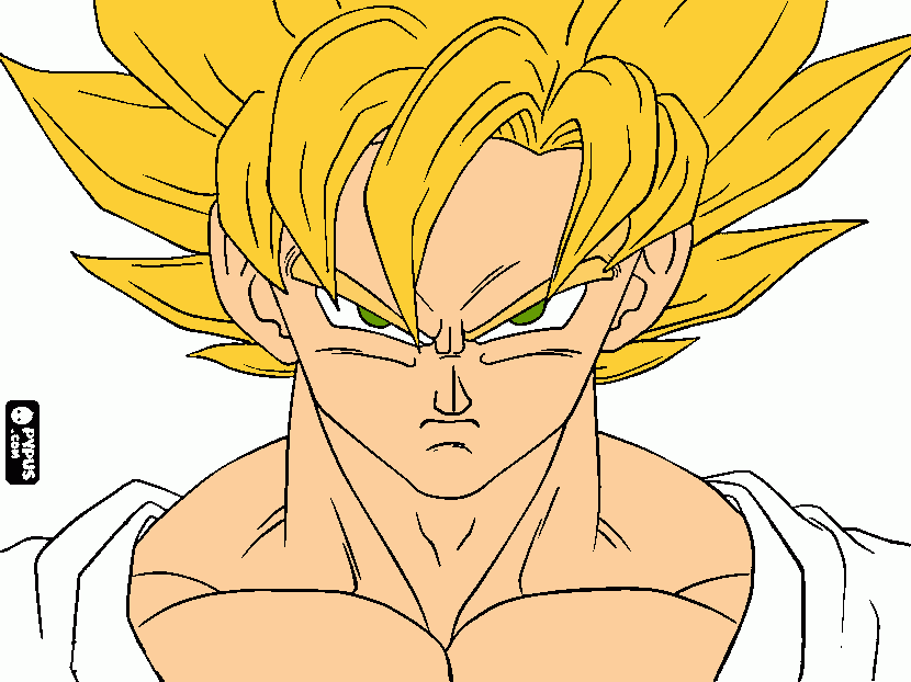 goku super face 1 para colorear