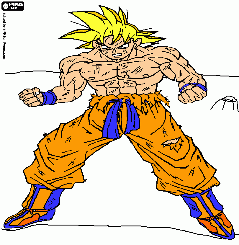 Goku super saiyan para colorear