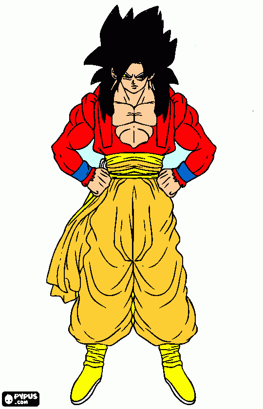 goku super saiyayin 4 para colorear