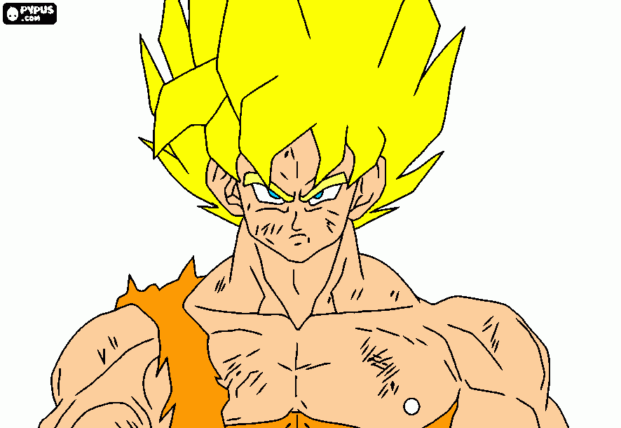 goku super saiyayin para colorear