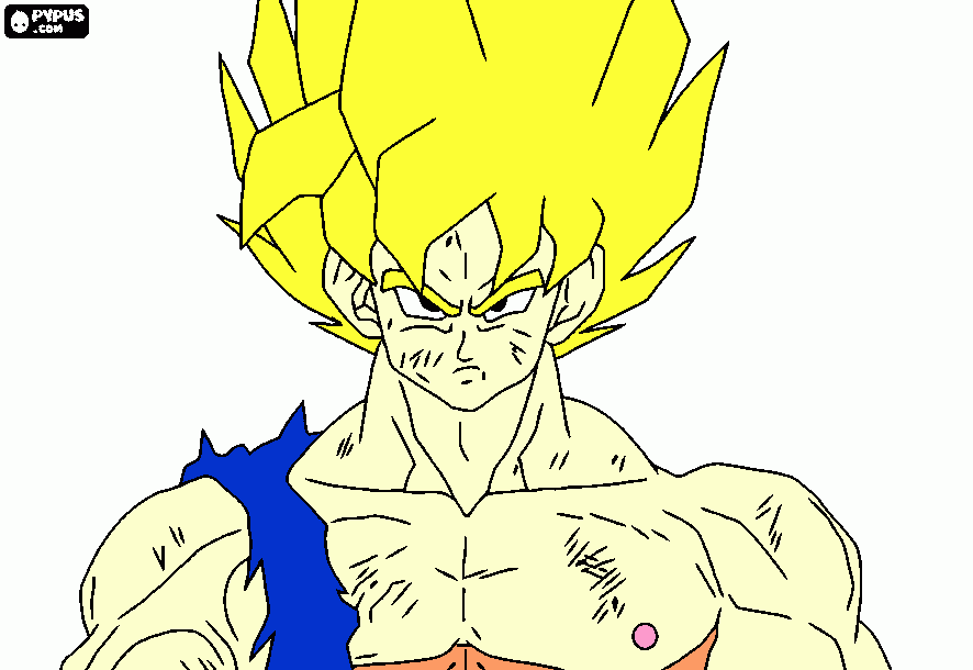 goku super sajajin fase 2 para colorear