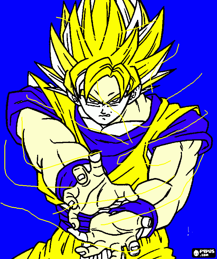 goku super sayayayin para colorear