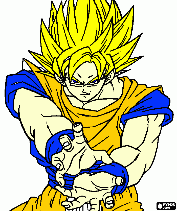 goku super sayayin 2 para colorear