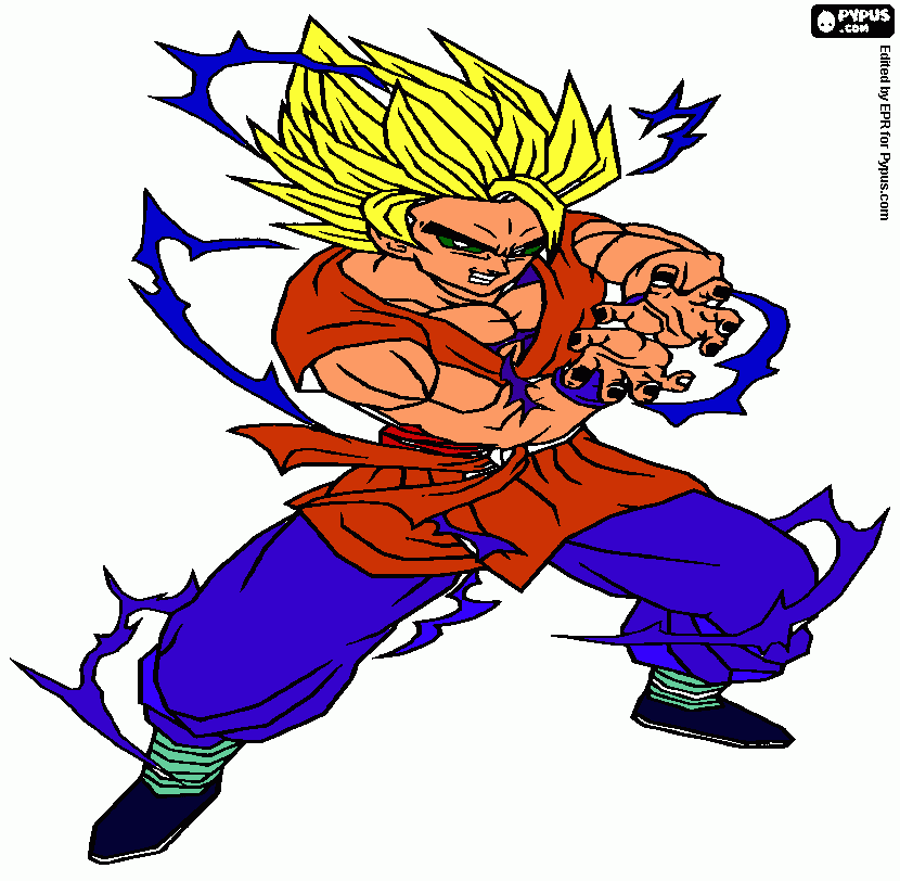 goku  super  sayayin para colorear