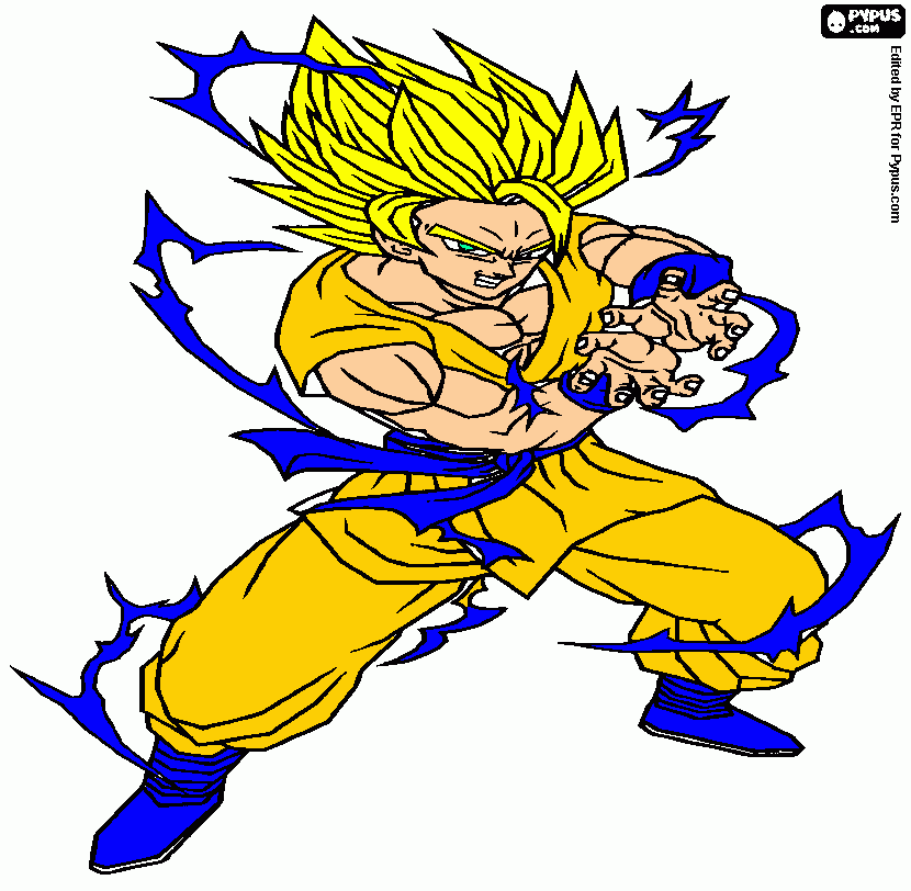 goku super ssj fase 2 para colorear