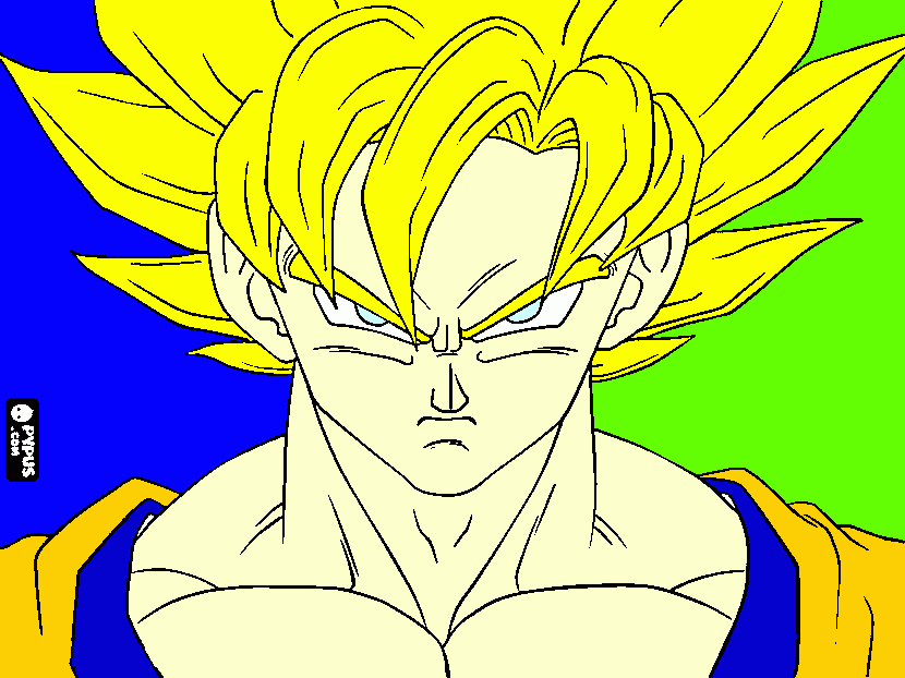 goku  supersaiyajin para colorear