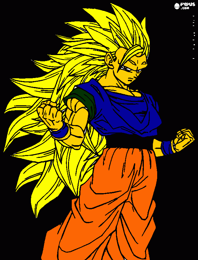 goku supersallayin 3 para colorear