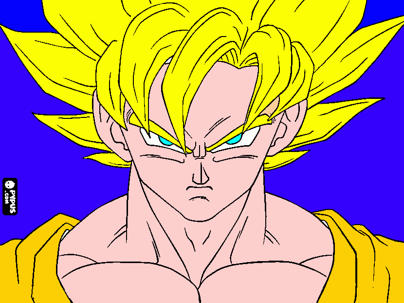 goku supersayan 2 para colorear