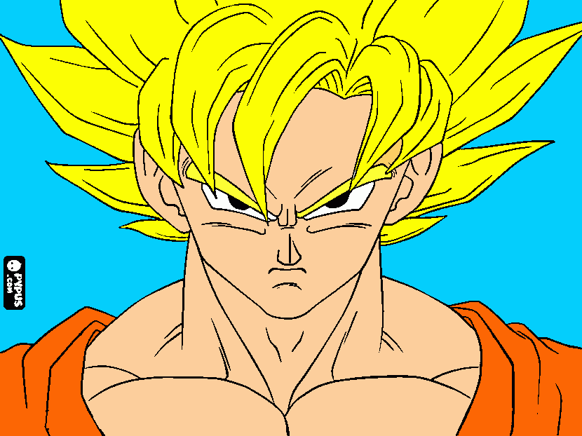 goku supersayayin para colorear