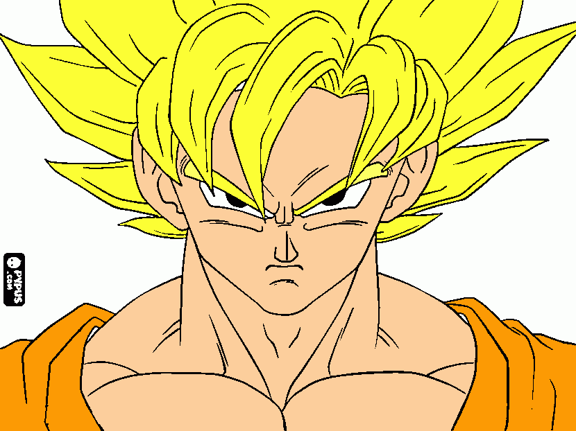 goku supersayllan 1 para colorear