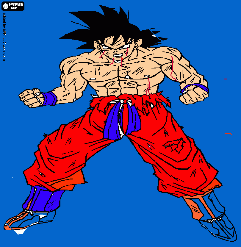 goku termino de pelea para colorear