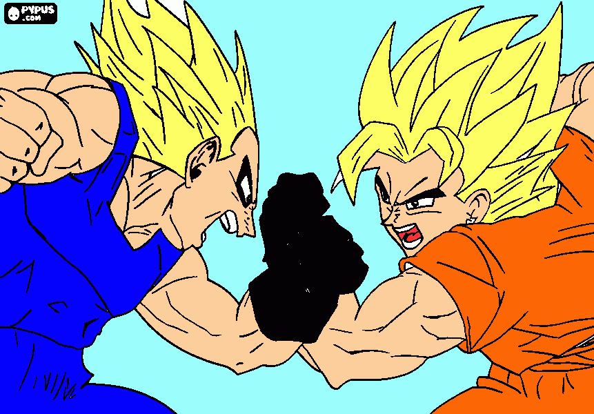 goku vs vegeta para colorear